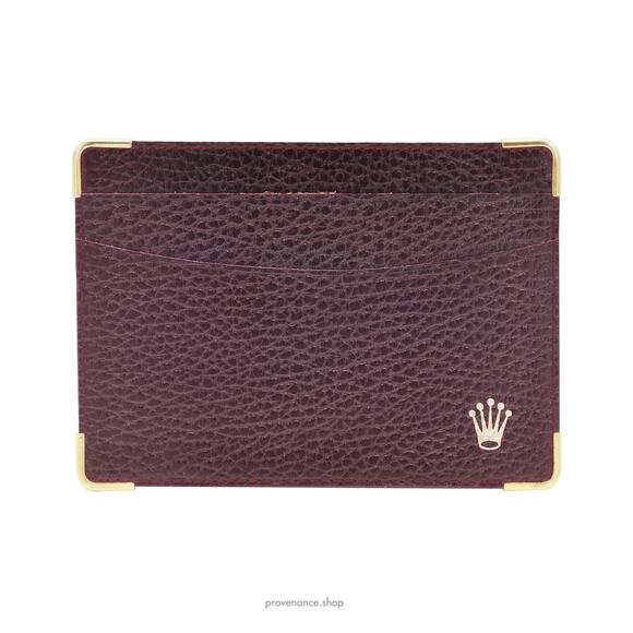 🔴 Rolex Card Holder Wallet - Grained Acajou Leather - Picture 1 of 2